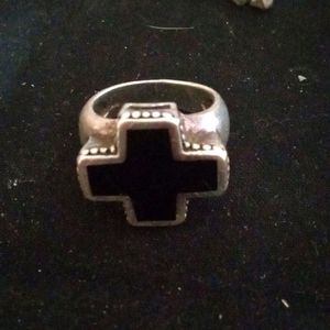 Ring with black cross
